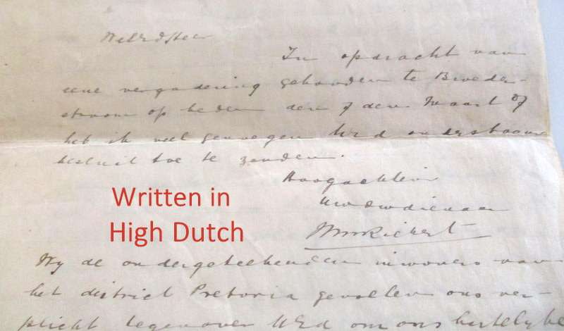 A DOCUMENT / PETITION ?? DATED 1907 AND WRITTEN IN HIGH DUTCH WITH 6 PAGES OF SIGNATURES--READ