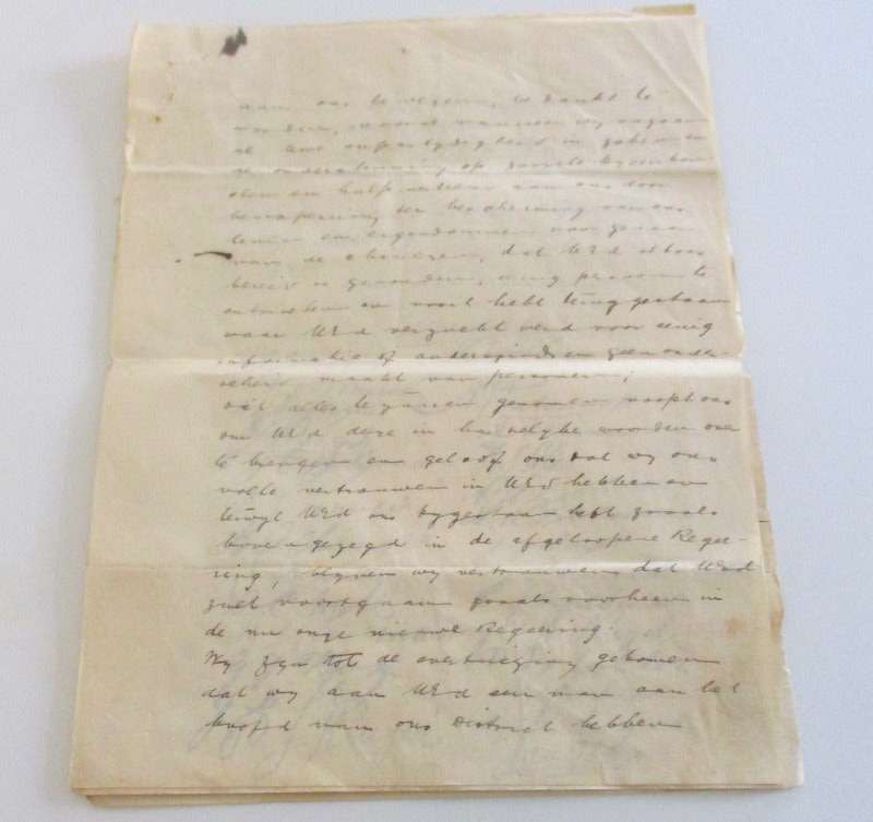 A DOCUMENT / PETITION ?? DATED 1907 AND WRITTEN IN HIGH DUTCH WITH 6 PAGES OF SIGNATURES--READ