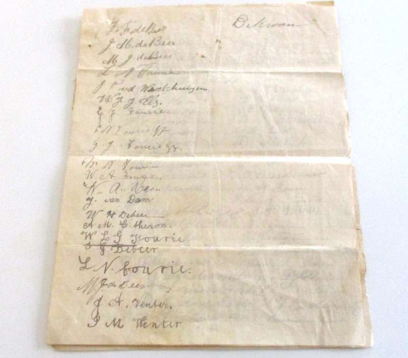 A DOCUMENT / PETITION ?? DATED 1907 AND WRITTEN IN HIGH DUTCH WITH 6 PAGES OF SIGNATURES--READ