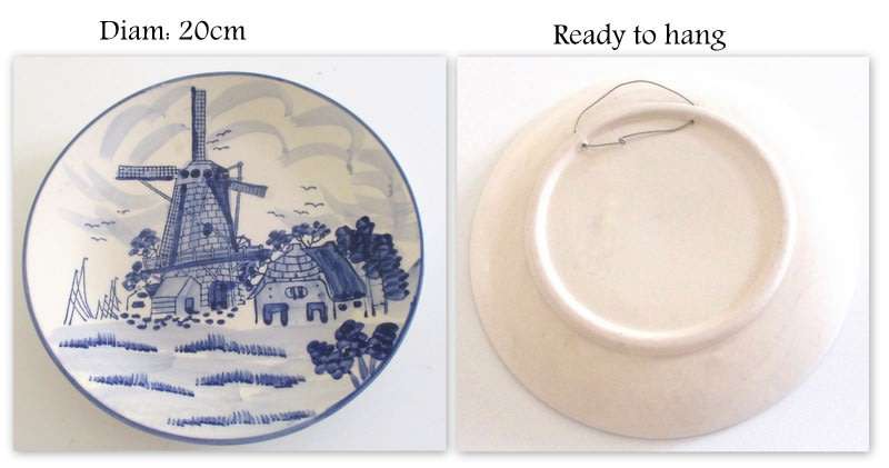 A HAND PAINTED DUTCH TEAPOT AND A DUTCH WALL PLATE--READY TO HANG