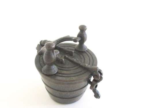 ANTIQUE BRASS APOTHECARY NESTING CUP WEIGHTS FOR GOLD DUST