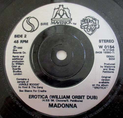 MADONNA `BAD GIRL` 7 SINGLE RECORD