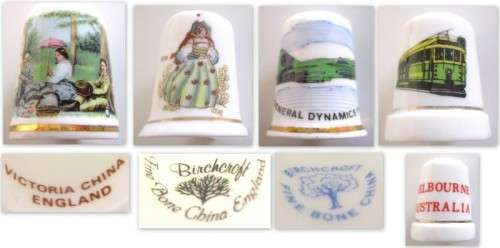 KPM PORCELAIN SIDE PLATES,TOYAL COLLECTABLES AND A LOT OF THIMBLES--ALL FOR 1 BID--NO DEFECTS