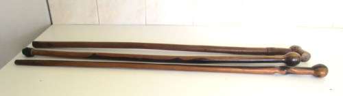 3 WOODEN WALKING STICKS