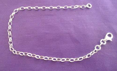 A STERLING SILVER OVULE CABLE BRACELET--19cm-NEW
