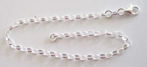 A STERLING SILVER OVULE CABLE BRACELET--19cm-NEW