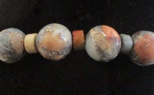 A NATURAL TERRA JASPER BEADED BRACELET