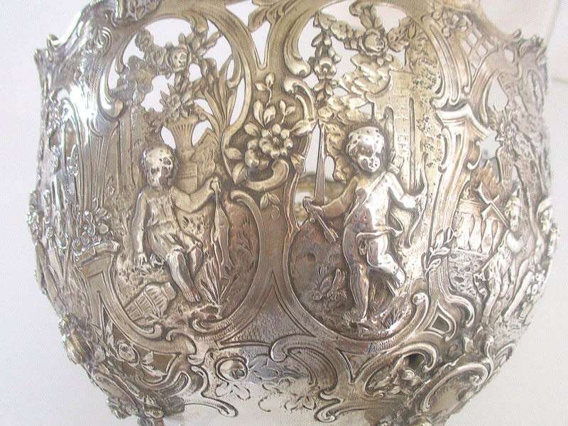 FOR VAN G ONLY---AN ANTIQUE GERMAN HALLMARKED LARGE ,800 SILVER ROCOCO STYLE BOWL---670gram