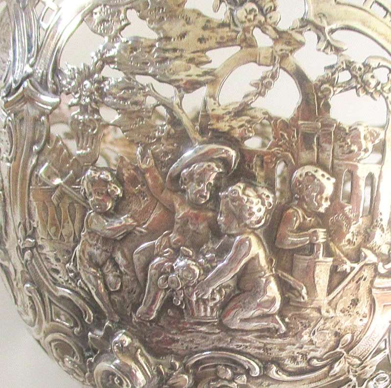 FOR VAN G ONLY---AN ANTIQUE GERMAN HALLMARKED LARGE ,800 SILVER ROCOCO STYLE BOWL---670gram
