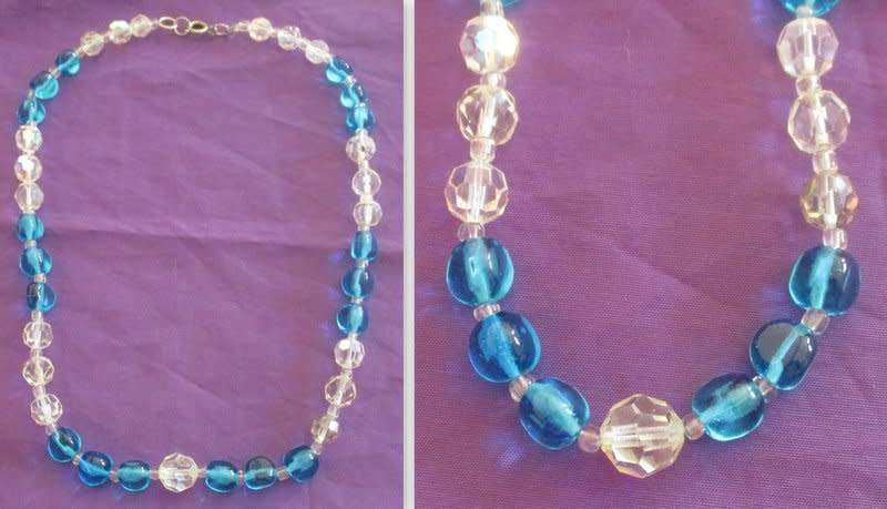 3 VINTAGE GLASS BEADED NECKLACES
