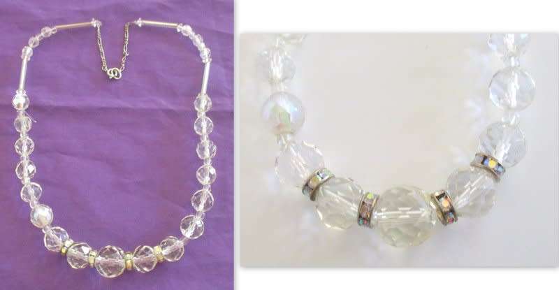 3 VINTAGE GLASS BEADED NECKLACES