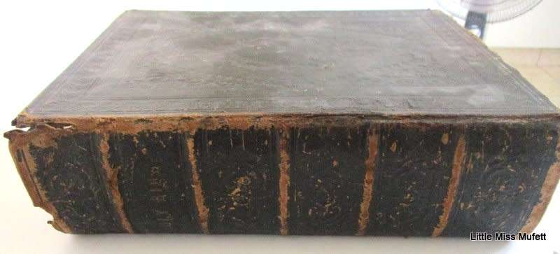 A LARGE FAMILY BIBLE DATED 1856 WITH FAMILY HISTORY