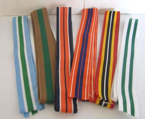 6 FULL LENGTH MILITARY RIBBONS---LIKE NEW