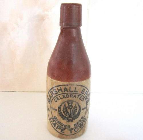 A RARE GINGER BEER BOTTLE MARSHALL BROS.CAPE TOWN