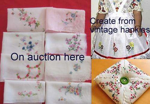 A LOT OF 8 EMBROIDERED HANDKERCHIEFS .-And how they can be used