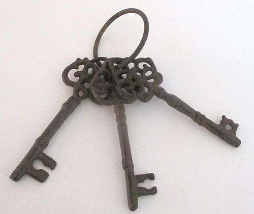 3 VERY  LARGE OLD KEYS