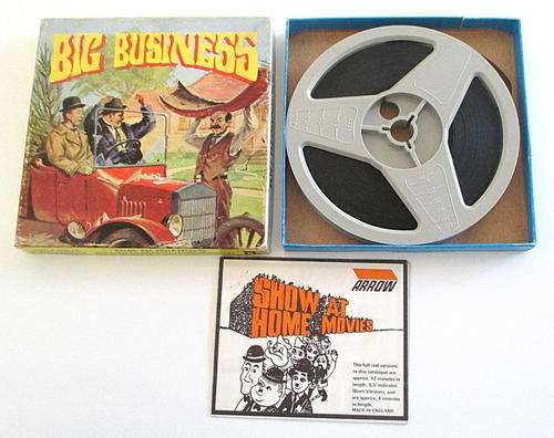 A LAUREL AND HARDY 8MM HOME MOVIE  "BIG BUSINESS"--Silent version.(1920's 1930's )