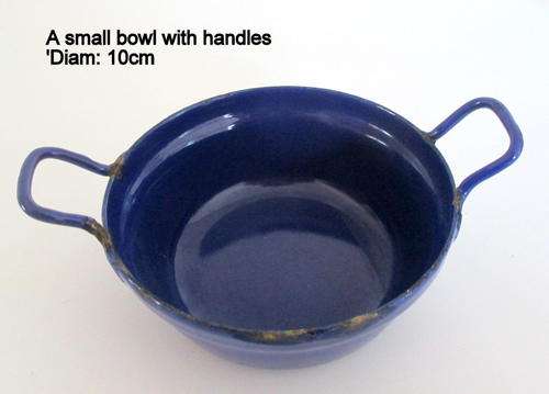 A  SMALL MODERN ENAMEL CONTAINER