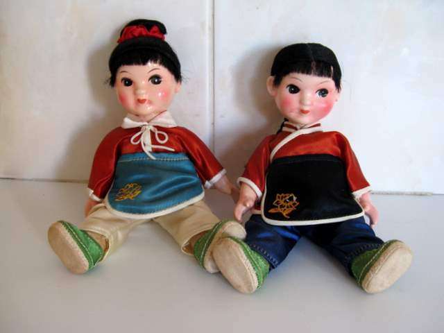 A PAIR OF DOLLS FROM THAILAND