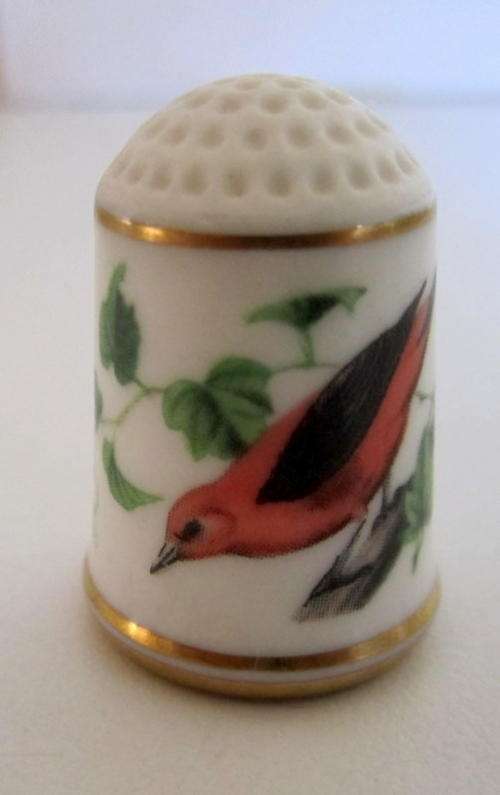 A THIMBLE--Limited Peter Barrett bird thimble.--Franklin porcelain.