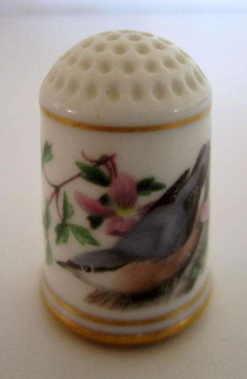 A THIMBLE--Limited Peter Barrett bird thimble.--Franklin porcelain.