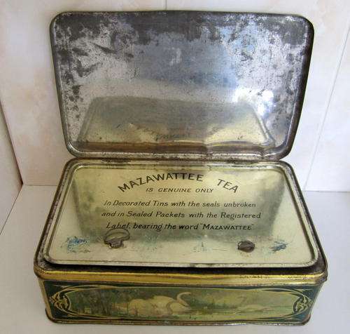A UNUSUAL  MAZAWATTEE TEA TIN WITH 2 LIDS
