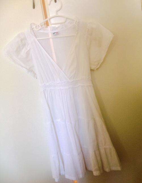 White maternity baby doll dress top size small