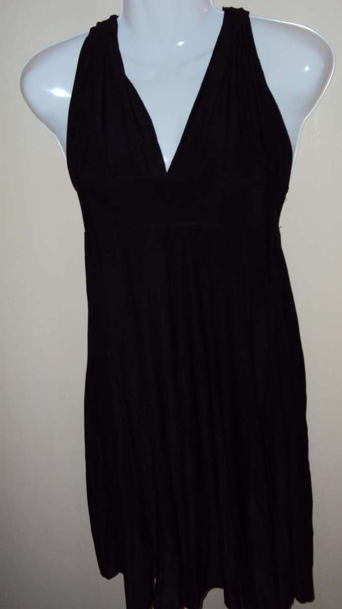 BLACK MARILYN STYLE BABYDOLL HALTER DRESS