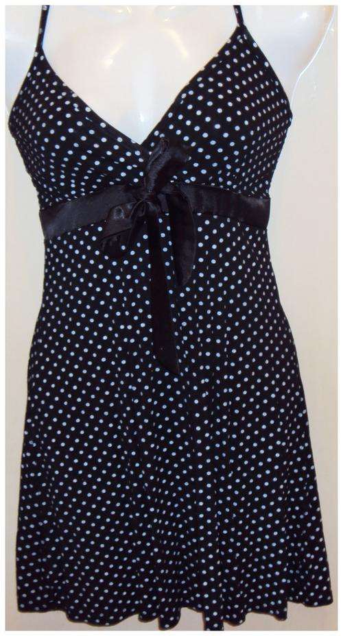 Black polka dot dress