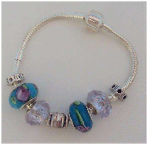 European silver plated bracelett with munro beads