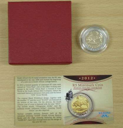 2012 Oom Paul R5 Coin World Mintmark