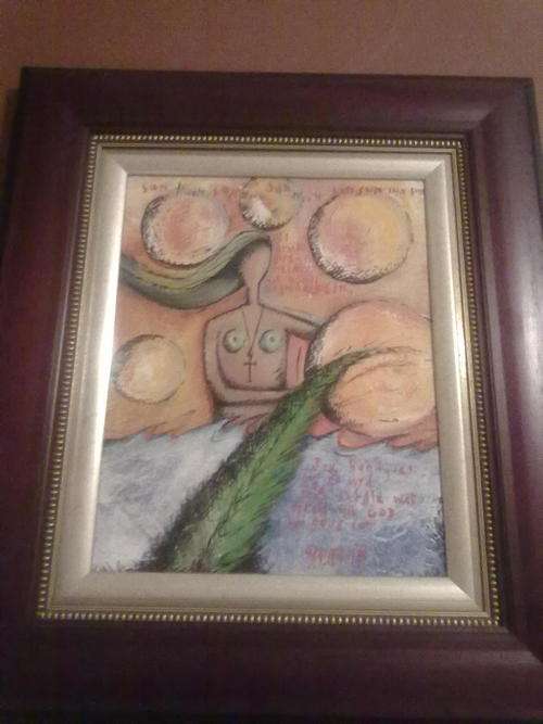 A painting done by a well known South african artist ,hanlie kotze , listing for a friend