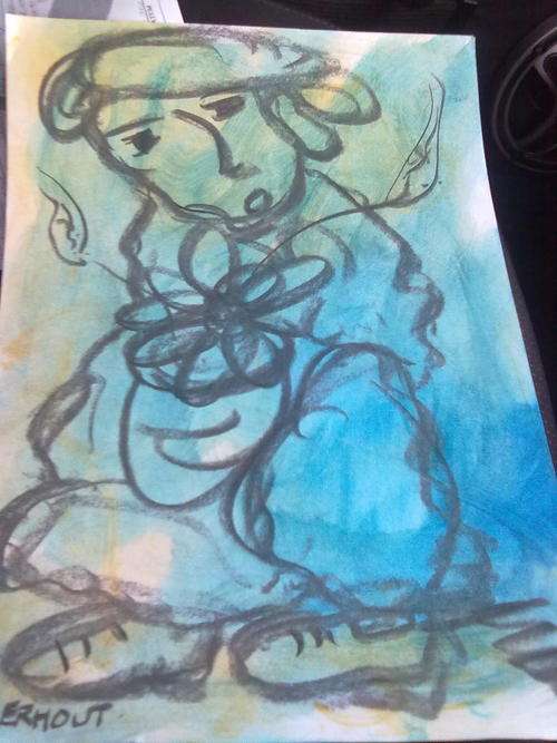 Claerhout, boy with sunflower, listing for a friend from kimberley