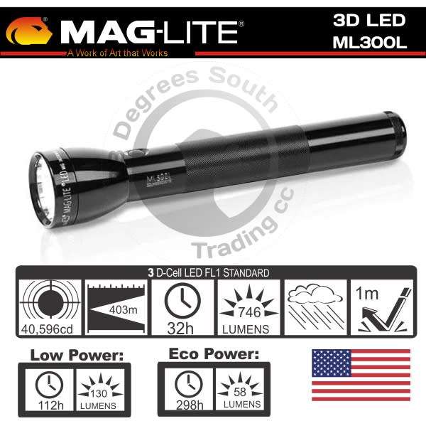Maglite 746 Lumen ML300L LED 3D Cell Flashlight