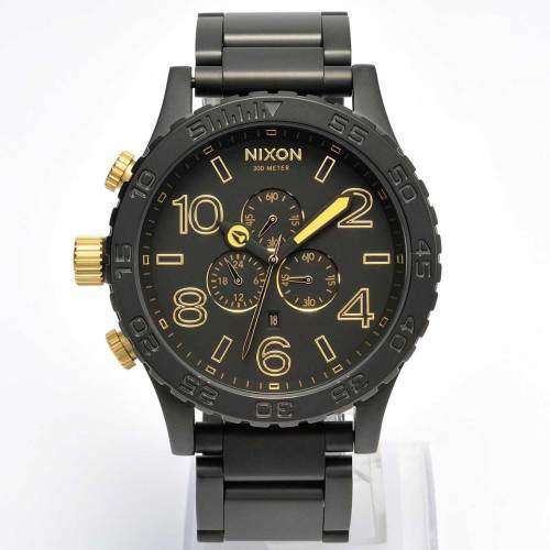 Nixon 51-30 Chrono Men's Watch - Matte Black & Gold