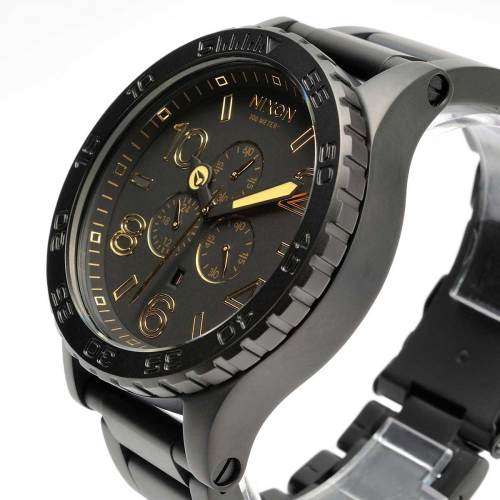 Nixon 51-30 Chrono Men's Watch - Matte Black & Gold