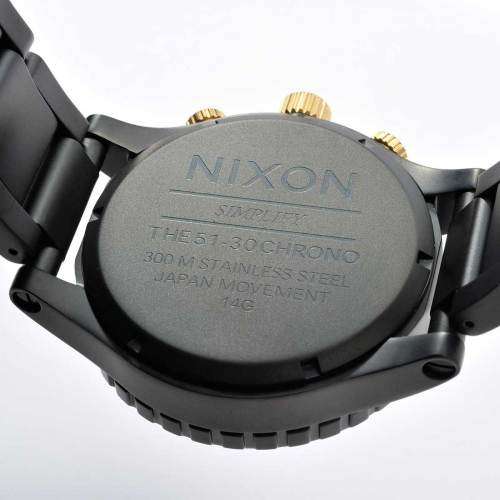 Nixon 51-30 Chrono Men's Watch - Matte Black & Gold