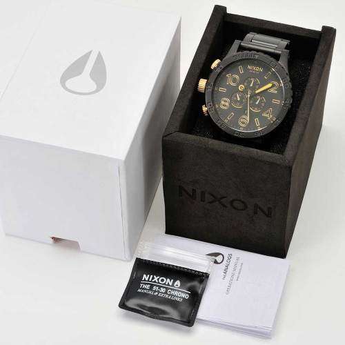 Nixon 51-30 Chrono Men's Watch - Matte Black & Gold