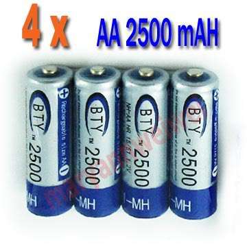 **SALE!!** 4 x Rechargeable AA 2500mAh 1.2V NI-MH NIMH Battery