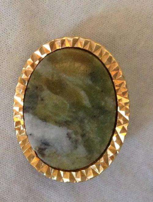 Goldtone semi precious stone brooch - R1 NR