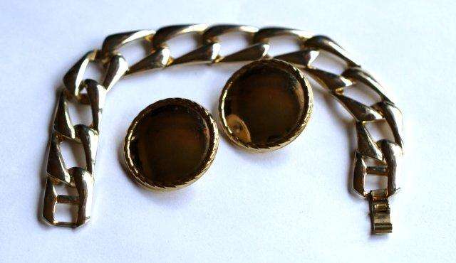 GOLDTONE SET - BRACELET / EARRINGS