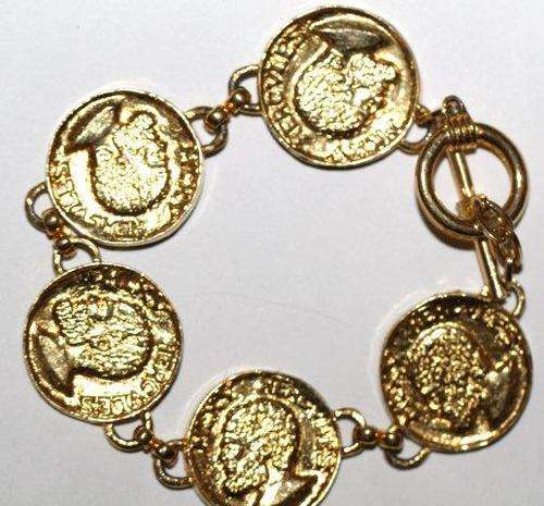 EYECATHER COIN BRACELET - GOLDTONE - HERCULES