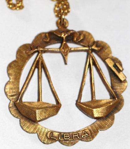 EXQUISITE PENDANT ON CHAIN - LIBRA - VINTAGE - HEAVY - RAFAELIAN