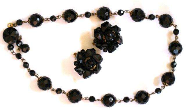 VINTAGE 40'S NECKLACE & EARRINGS SET - GERMANY
