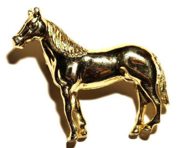 GOLDTONE STALLION / HORSE BROOCH