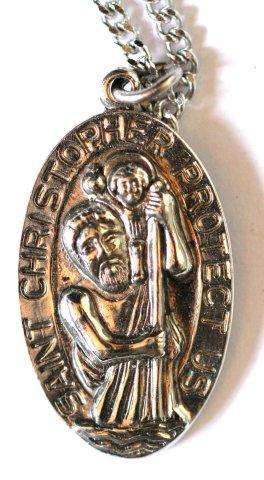 SAINT CHRISTOPHER PENDANT ON CHAIN - VINTAGE
