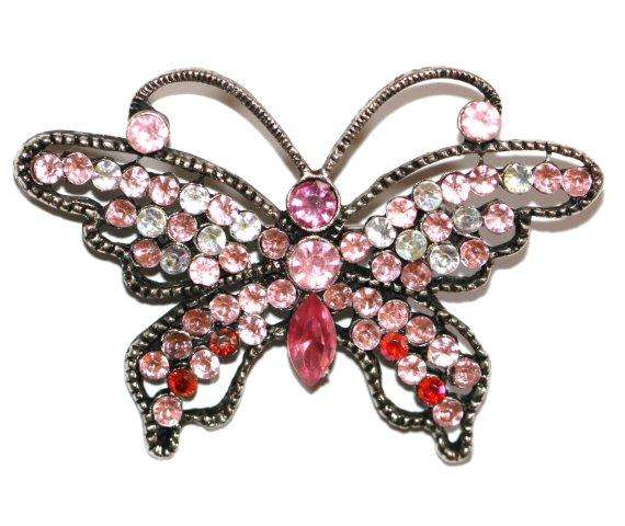 EXQUISITE BUTTERFLY BROOCH - RHINESTONES