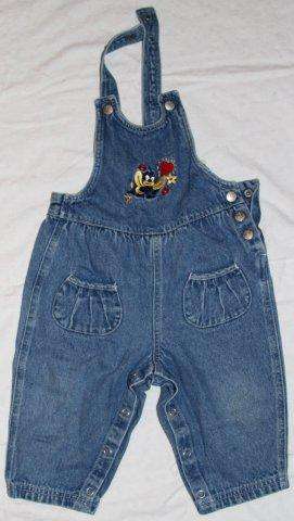 DENIM DUNGAREES WITH MOTIF - 12 MONTHS