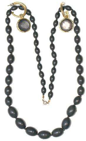 ELEGANT GREY LUCITE NECKLACE & EARRINGS SET