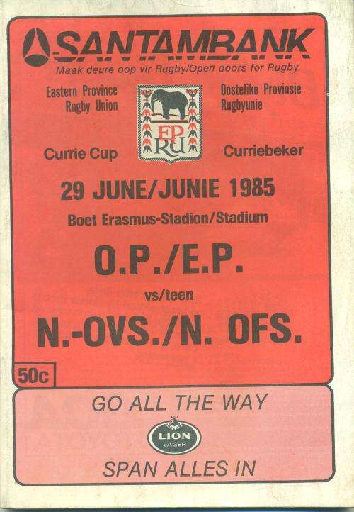 Rugby Programme EP vs NOFS 29-6-1985
